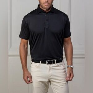 Collars & Co NWT Men’s Featherweight Flex Polo Relaxed Fit.  Black.  Size Large.